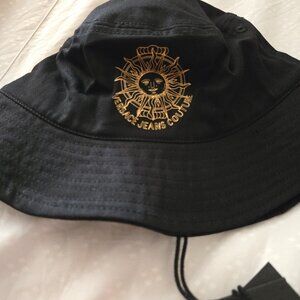 NWT Versace Jeans Couture Black and Gold Sun Hat